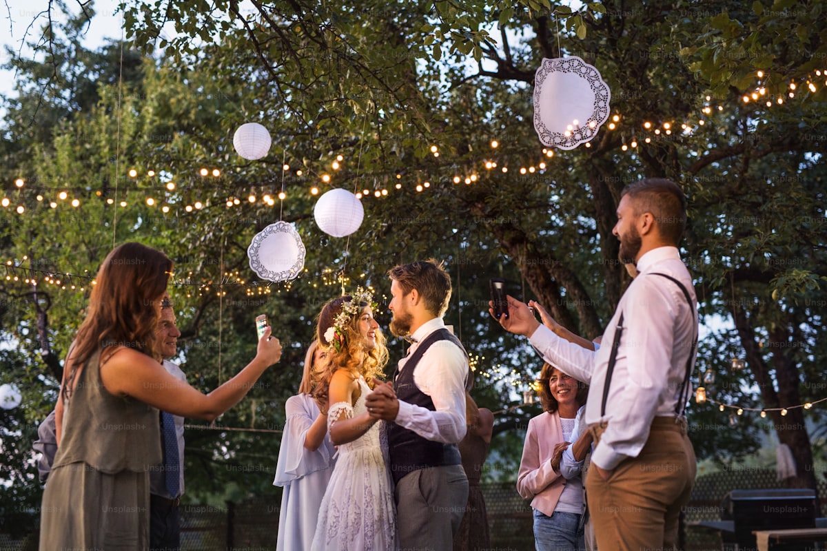 Professional DJ equipment and backup systems set up at Montana mountain wedding venue