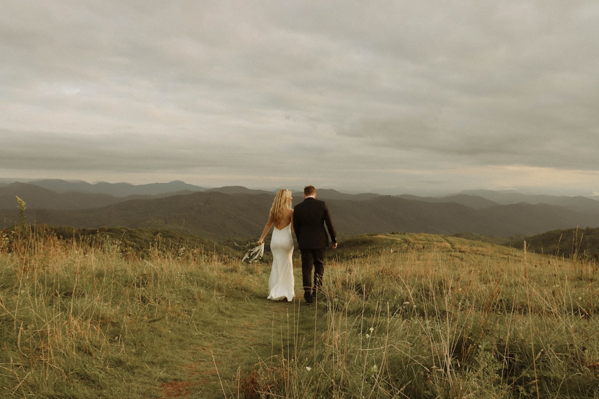 Small intimate wedding ceremony with mountain views in Montana