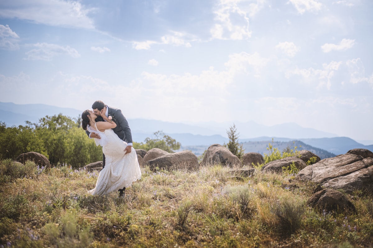 Wedding DJ performing at outdoor mountain reception in Montana