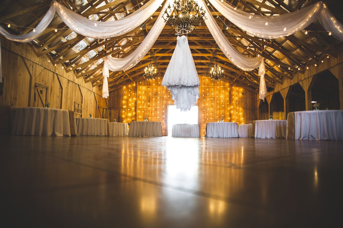 Packed dance floor at a Montana mountain wedding reception as out-of-state guests celebrate